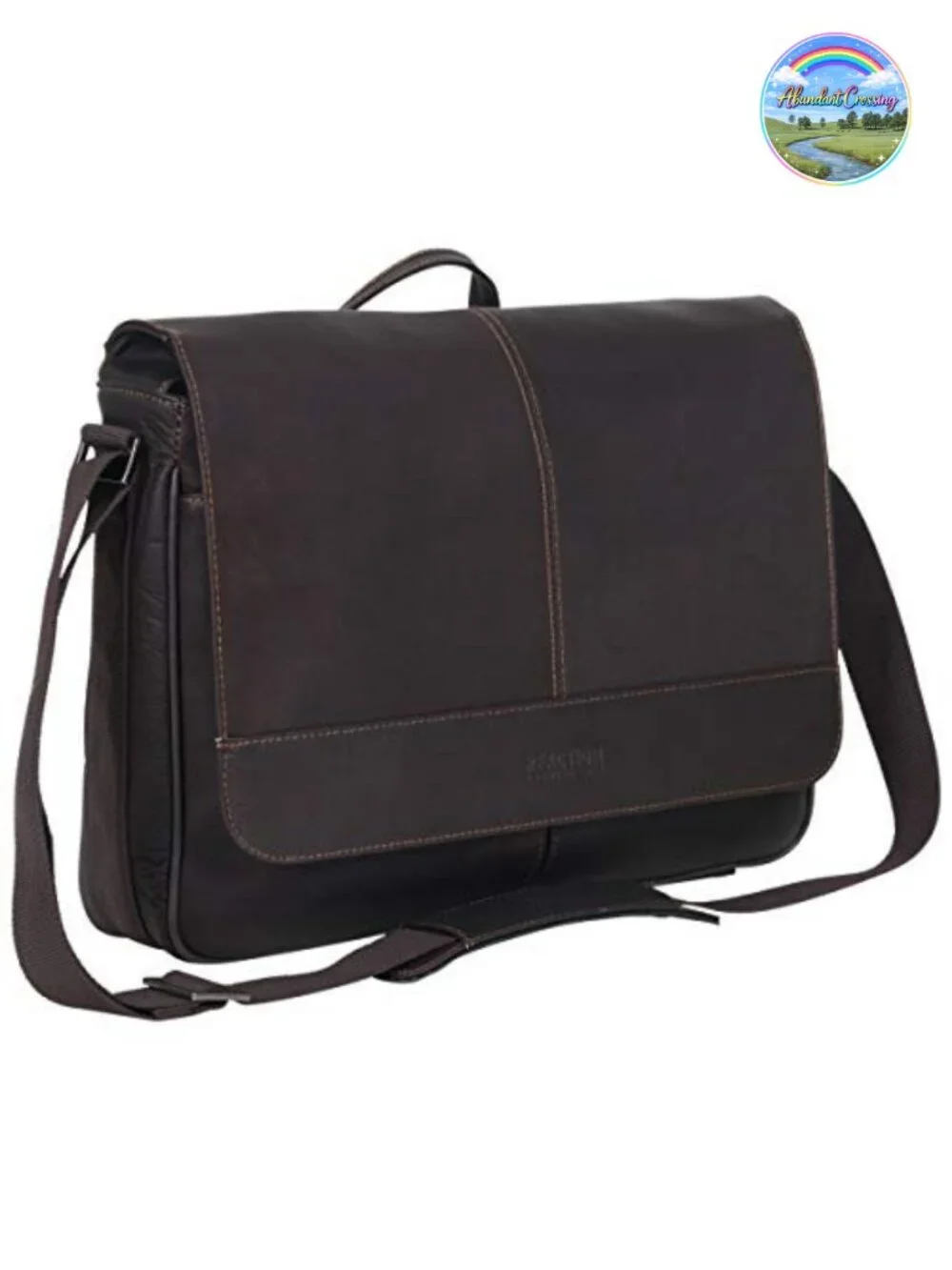 Genuine Full-Grain Leather Messenger Bag for 15.6 inch Laptop